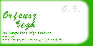 orfeusz vegh business card