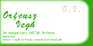 orfeusz vegh business card